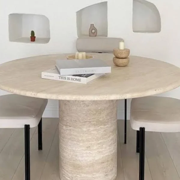 Oval Traverten Masa