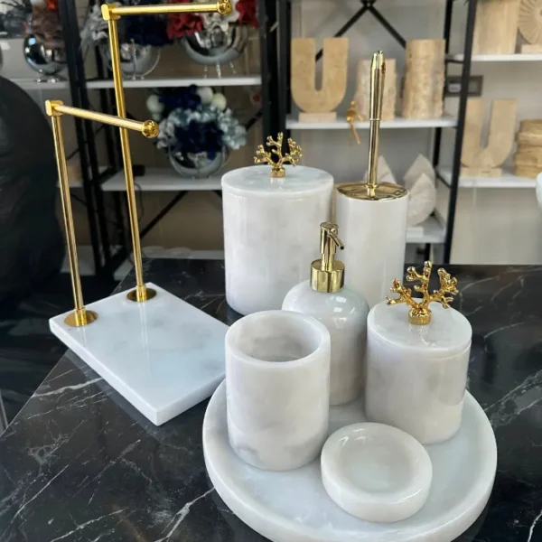 Afyon Beyazı Gold 8'li Banyo Seti