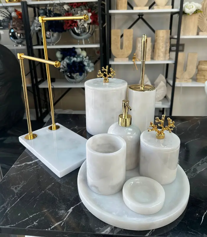 Afyon Beyazı Gold 8'li Banyo Seti