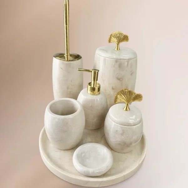 Pervane Bej Oval 7'li Banyo Seti