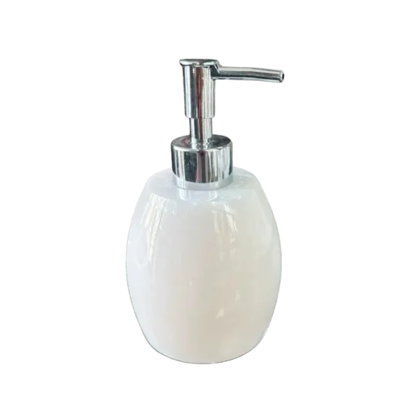 Oval Beyaz Gümüş Sıvı Sabunluk
